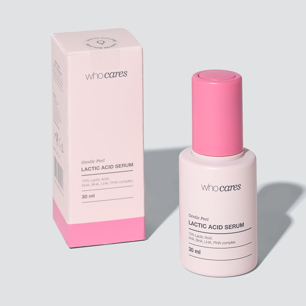 Незмивна сироватка-пілінг із молочною кислотою whocares Gentle Peel Lactic Acid Serum 30 ml